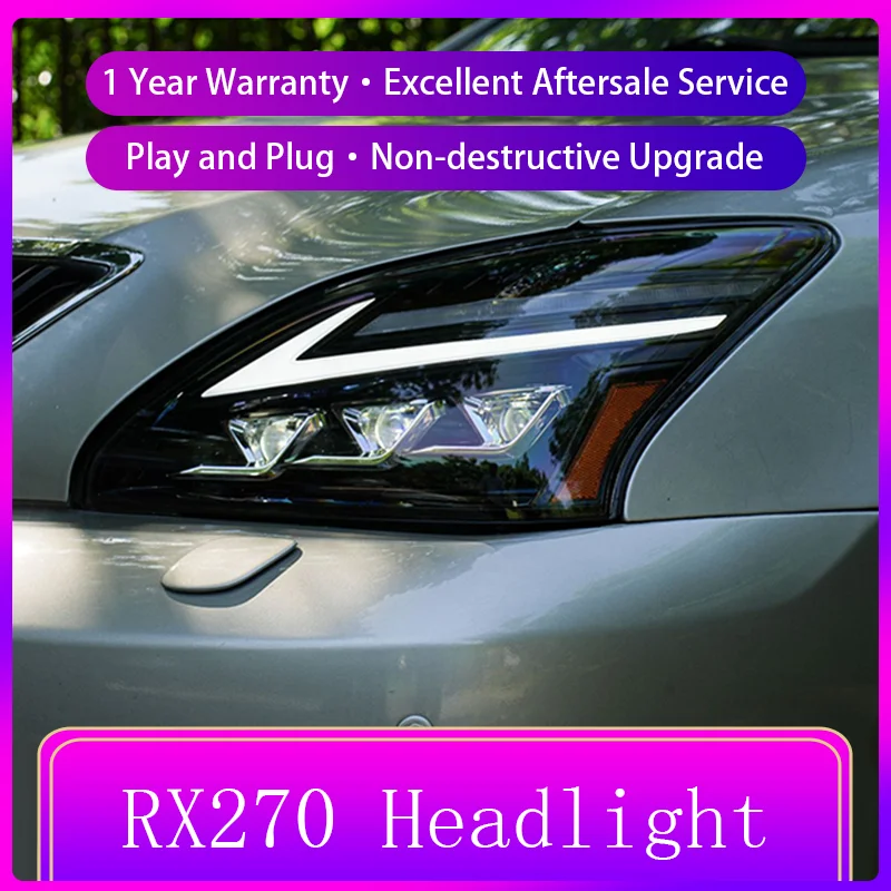 Car Styling For Lexus RX270 RX350 RX330 2004-2008 Front Lamp DRL Headlight Turn Signal Highlight LED Bulbs Projector Lens Auto