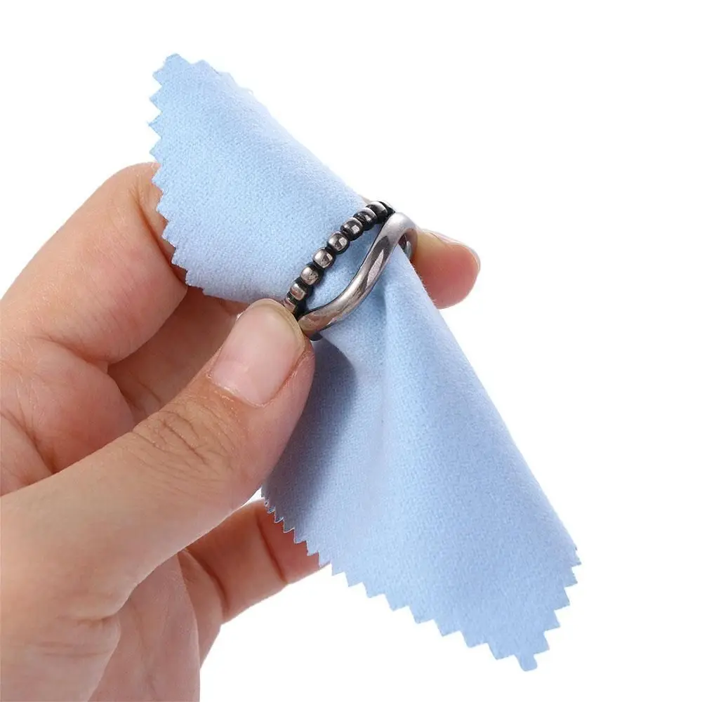 

50Pcs 8x8cm Jewelry Cleaning Cloth Soft Fabric Reusable Silver Polish Cleaner Durable Household Cleaning Polishing Cloth