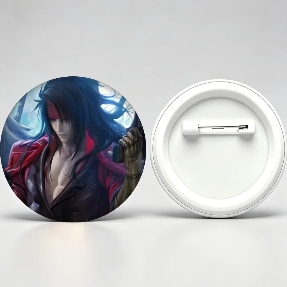 Handmade Creative Brooch Pin 32mm 44mm 58mm Tinplate Badge, FF7 Vincent Valentine Lapel Pin, Clothing Gift Accessory