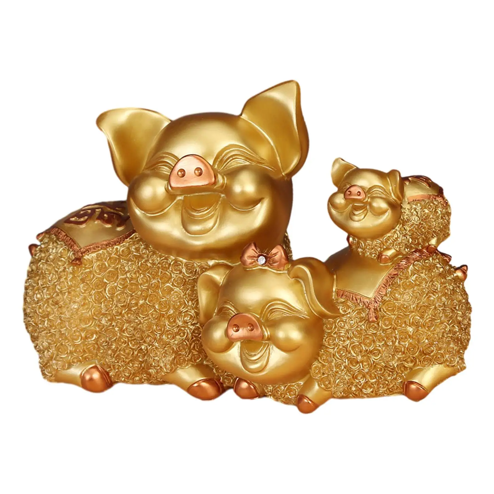 Lucky Pig Figurine Decorative Collection Modern Resin Sculpture Desktop Ornament for Bedroom TV Cabinet Cabinet Entrance Shelf