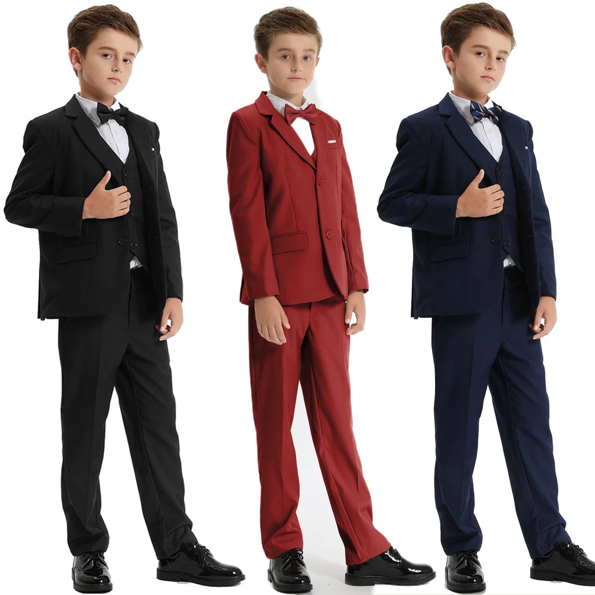 Green Suit for Kids Boys St Patricks Day Outfit Set Easter Wedding Formal Gentleman Clothing Ring Bearer Perform Tuxedo 4PCS