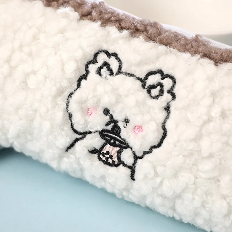 1Pcs Cartoon Plush Pencil Case Multifunctional Storage Pencil Case Stationery Rubber Ruler Storage Bag Student Supplies
