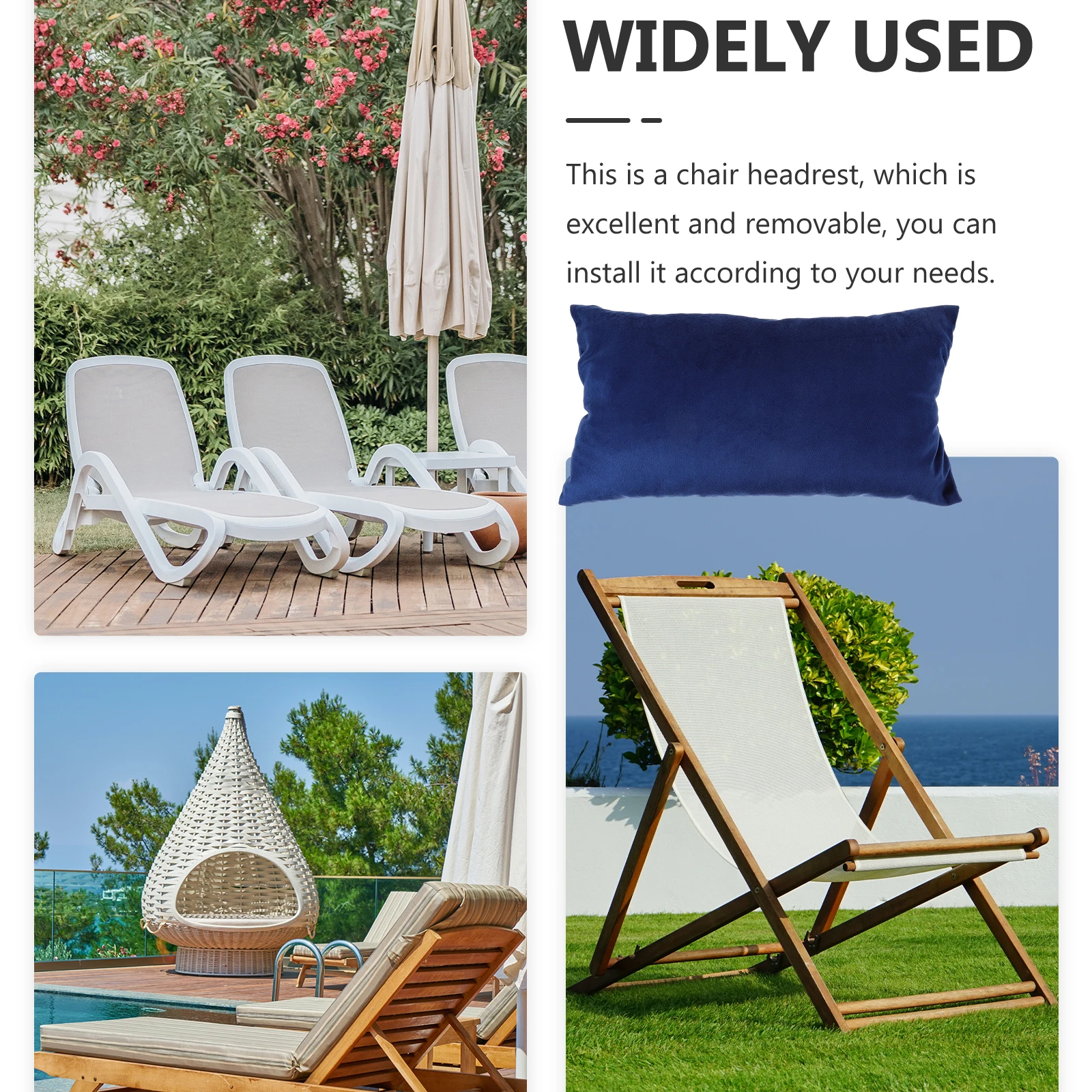 

For Head Beach Neck Support Home Headrest Foldable Chair Use Headrest Deck Chair Accessories Comfort Sunbathing Lounger