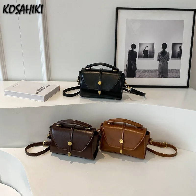 2024 nowe modne damskie modna torba na ramię proste casualowe torebki w stylu Vintage Y2k estetyczne wszystkie dopasowane jednolita torba Crossbody