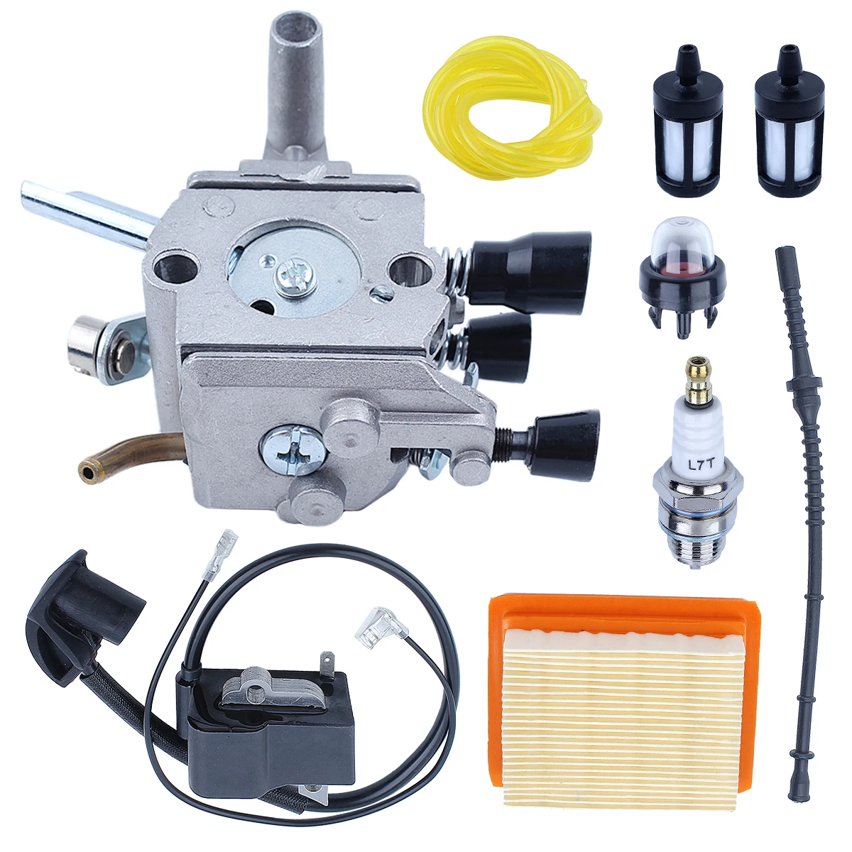 Carburatore con bobina di accensione Kit filtro aria fit Stihl FS120 FS200 FS250 decespugliatori Trimmer 41341200653 41341200603