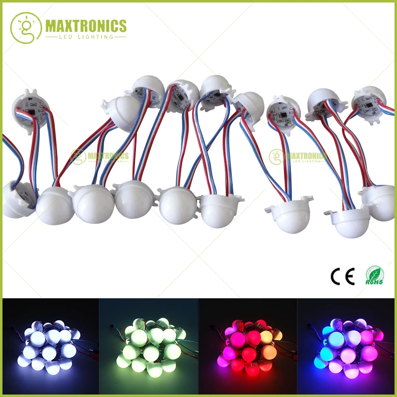 20pcs /Lot DC12V WS2811 30mm Diffused LED Pixel Module Full Color 3LEDs 5050 RGB led lamp string D30 modules IP68 0.72W/PCS