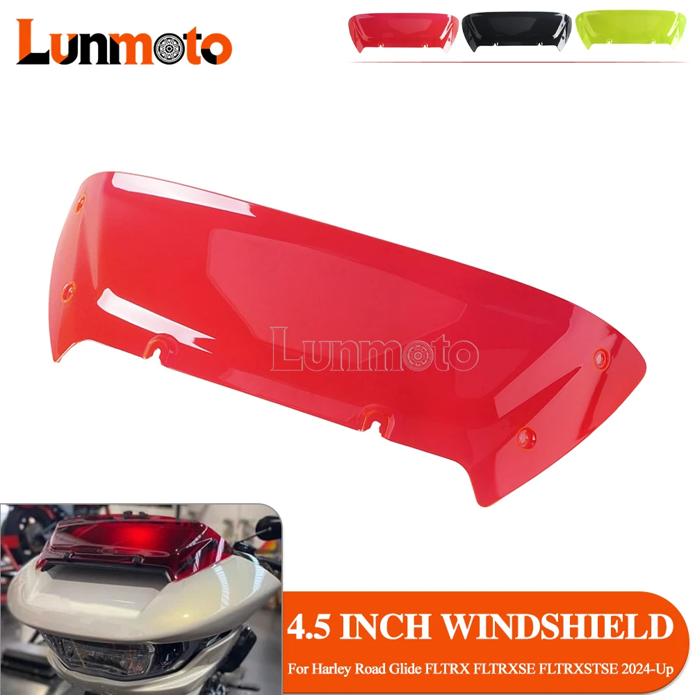 

For Harley Touring CVO Road Glide FLTRXSE FLTRXSTSE 2024-Later Motorcycle Accessories 4.5in Front Wind Screen Windshield Fairing