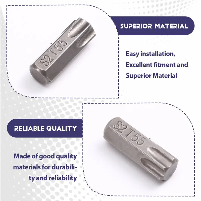 تسليم 24 ساعة لـ Spline Torx Hex RIBE L30mm S2 7 قطعة/المجموعة 1/2 "3/8" 10 مللي متر مفك بت تحويل كم 2024 جديد #6