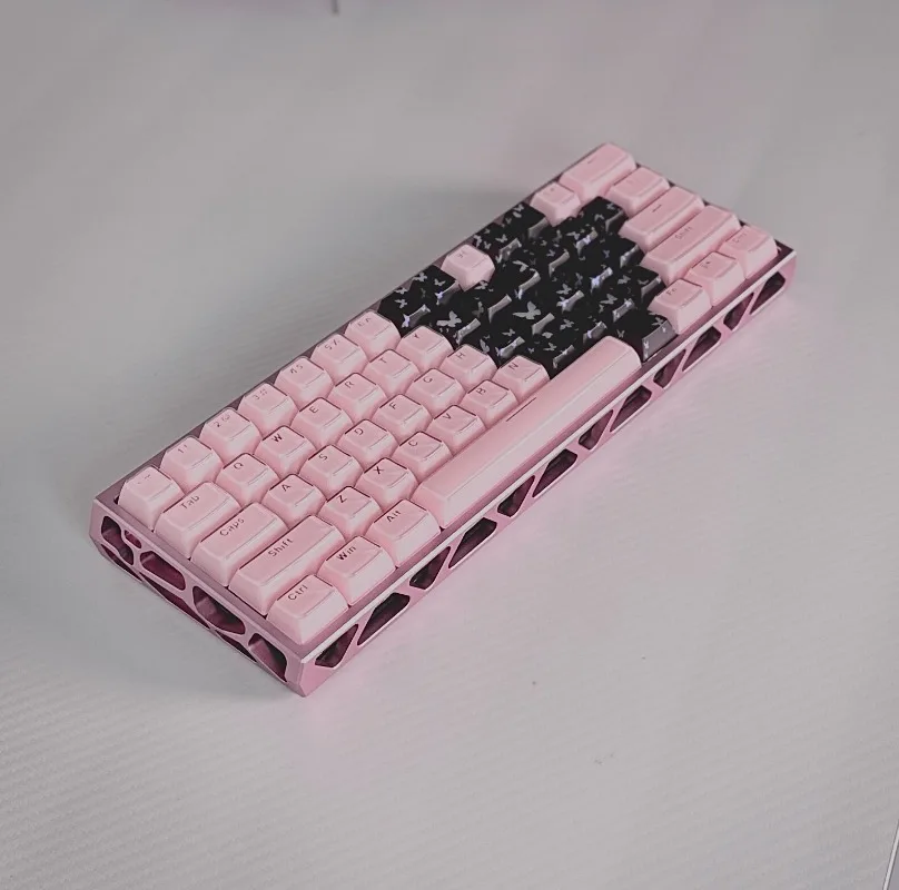 Heart Hollow Aluminum Keyboard Case CNC Machined Shell for Wooting 60HE+/GH60/GT60/ Rakkas 60% Mechanical Keyboard Accessories