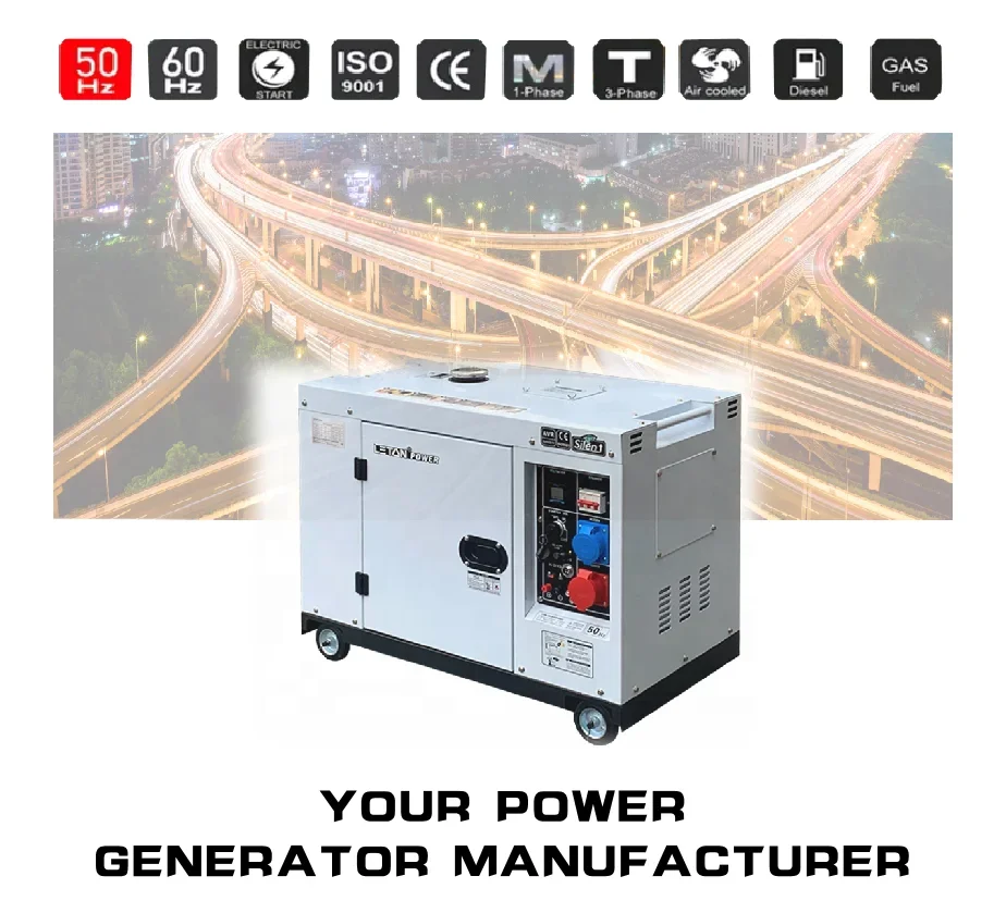 Easy move 3 phase generator diesel 10kw silent 12kva generator diesel for home use