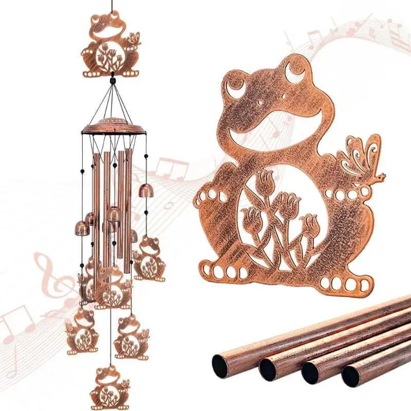 E8BD Handcrafted Animal Wind For Garden Decoration Rustproof Metal Relaxing Sound Therapy Easy Installation Decoration