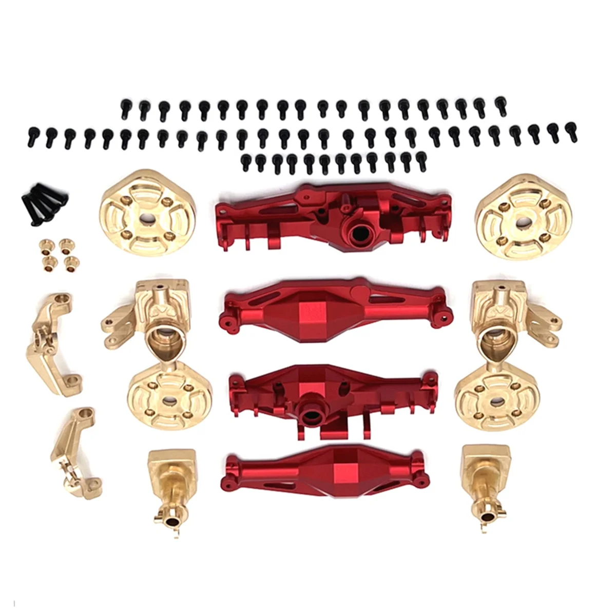 N18R RC Car Upgrade Front and Rear Axle Housing Brass Cup C Bridge Cover Kit for 1/12 H12Y H12Y+ RC Car Accessories Red