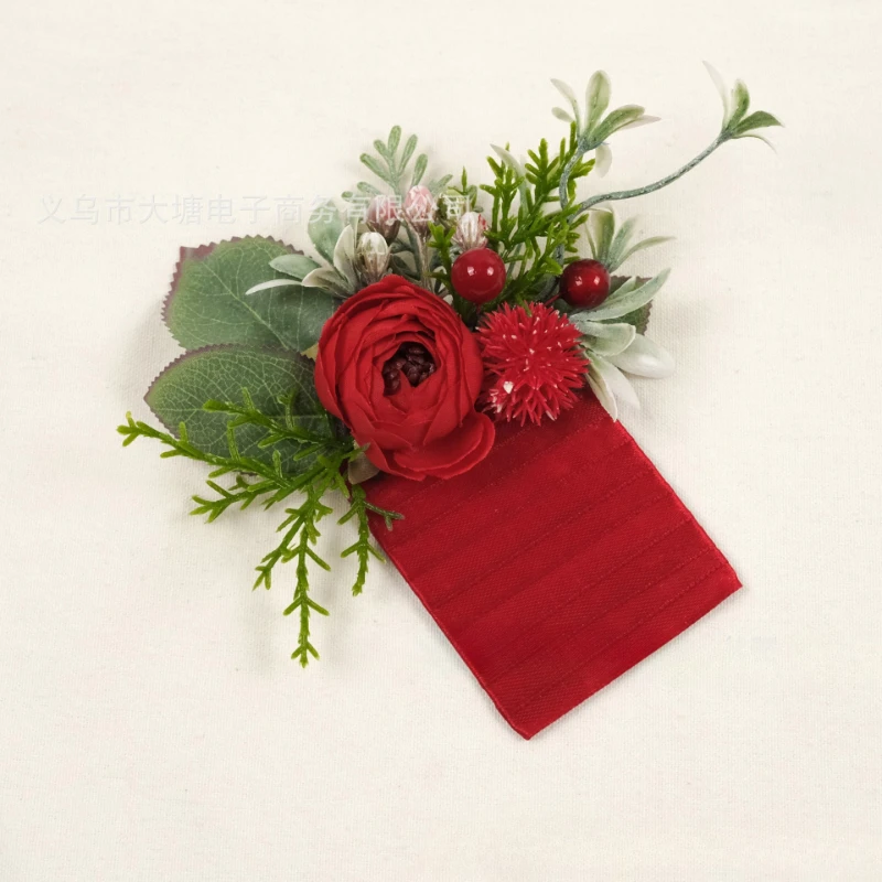 

New Fashionable Exquisite Simulated Rose Chest Flower Bridal and Groom Wedding Party Dress Graduation Chest Flower Accessories