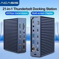 Acasis 40Gbps Thunderbolt Hub 21 in 1 USB C Docking Station 8K/60HZ 240W Input Power 90W Output USB 3.0 USB 2.0 for Macbook Pro