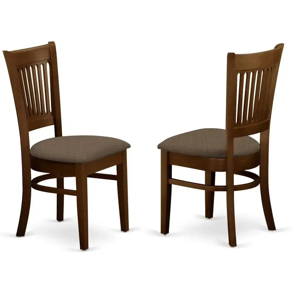 

VAC-ESP-C Vancouver Kitchen Dining Chairs - Linen abric Upholstered Wooden Chairs, Set o 2,