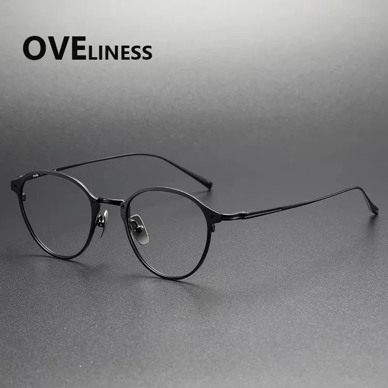 

2026 оправа для очков из чистого титана, мужская круглая оправа для очков в стиле ретро, женские винтажные очки, очки
