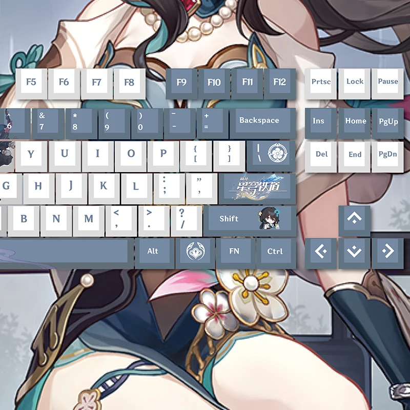 Honkai Star Rail Keycaps Game Character Ruan Mei Theme PBT Sublimation Cherry Profile 108keys Anime Mechanical Keyboard Keycaps