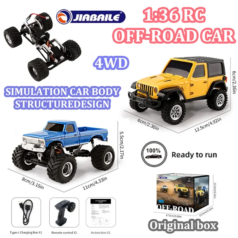 

GBALLO 1:36 4WD RG Модель внедорожного скалолазания Car-4WD Реалистичная конструкция корпуса - RC CarОригинальная коробка Пульт дистанционного управления и зарядное устройство в комплекте