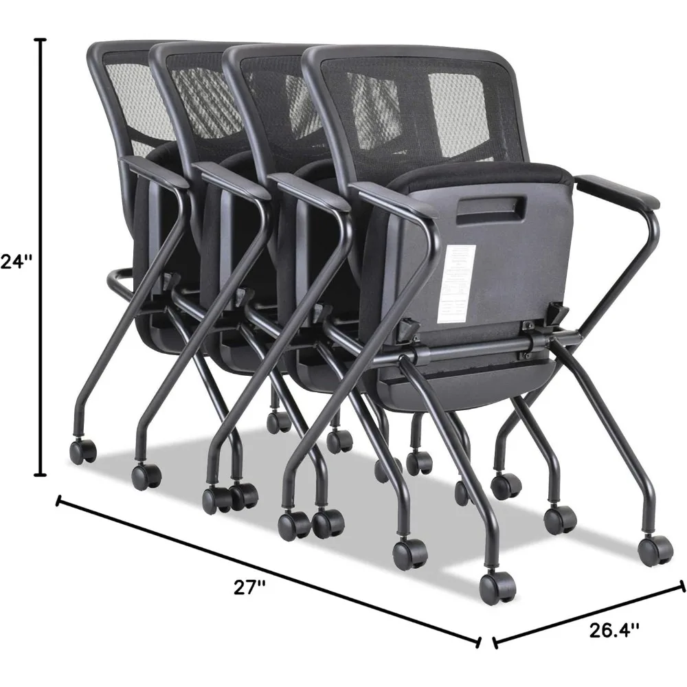 كراسي التعشيش الشبكية من Alera Elusion، باللون الأسود (حافظة من 2)