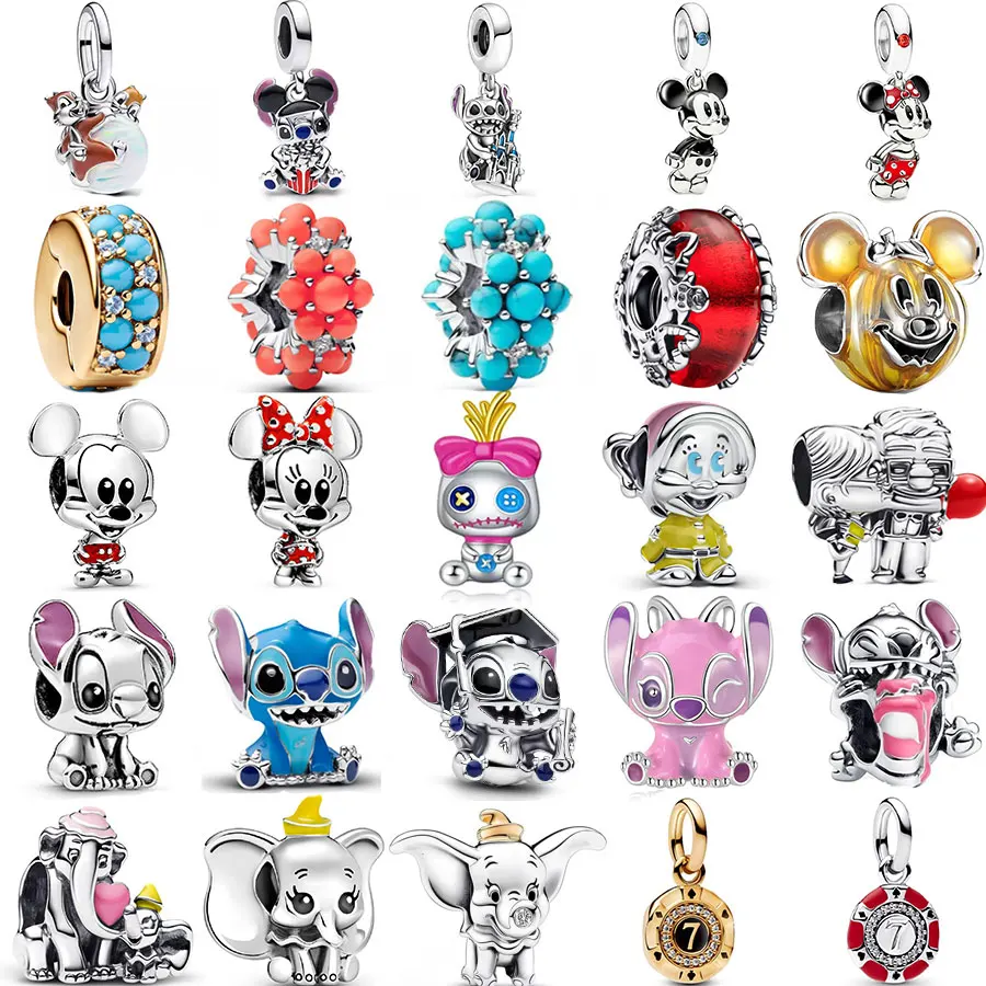 

New fashion 100% S925 sterling silver Disney All-Star pendant beads, suitable for the original Pandora bracelet, women's fashion