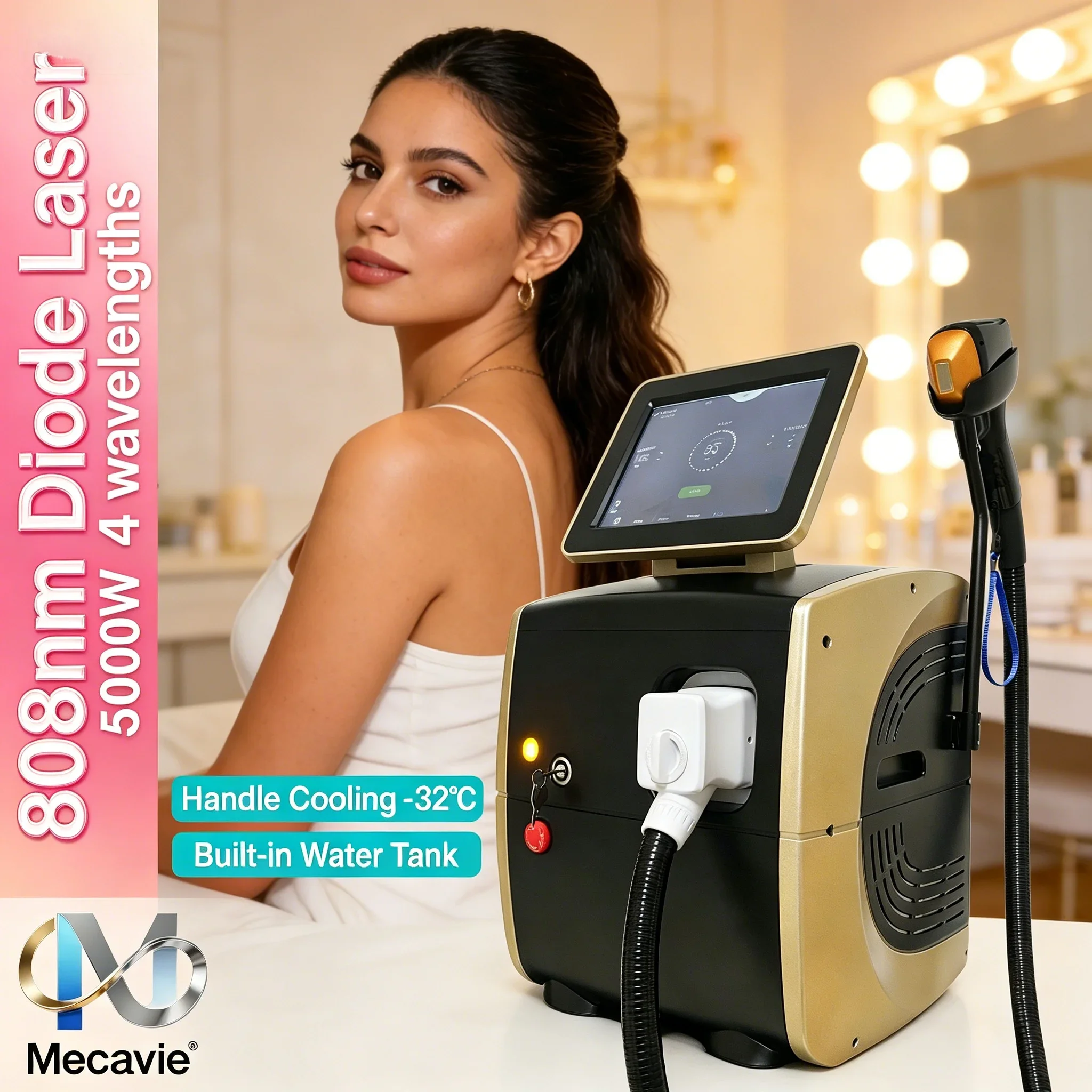 Professional 5000W Diode Ice Titanium 808nm Diode Laser Body Hair Removal Machine 4 Wave Beauty Tools Factory Direct Sales