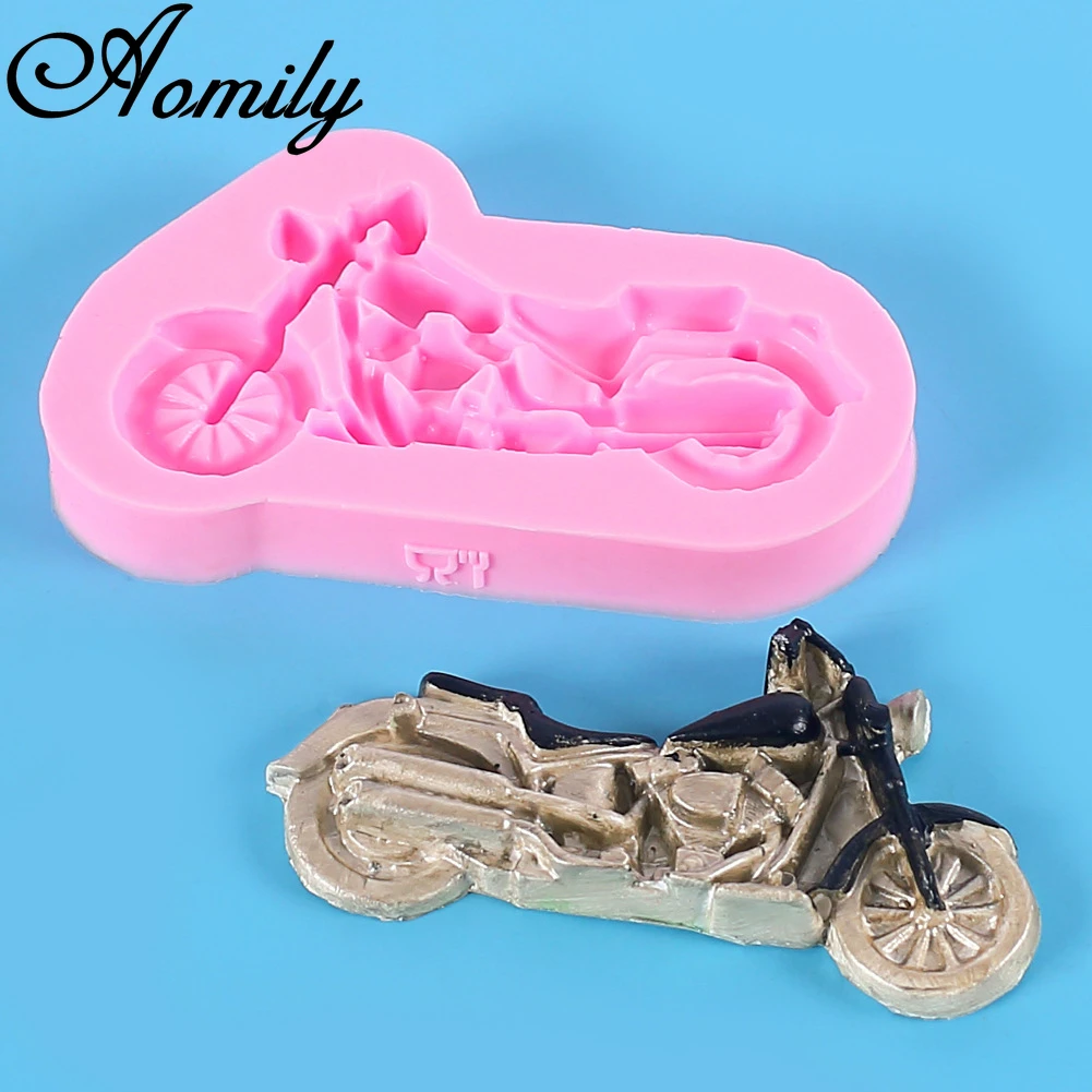 Aomily 3D Harley Motorcycle Silicone Cake Mold Sport Motorcycle Chocolate Mousse Jelly Candy Mold Pastry Soap Mould Baking Tools