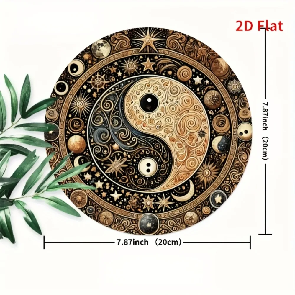 Yin Yang Feng Shui Metal Sign -Hanging Decor for Home, Office, Cafe, Bar - Indoor & Outdoor Multi-Use with Detailed Carving