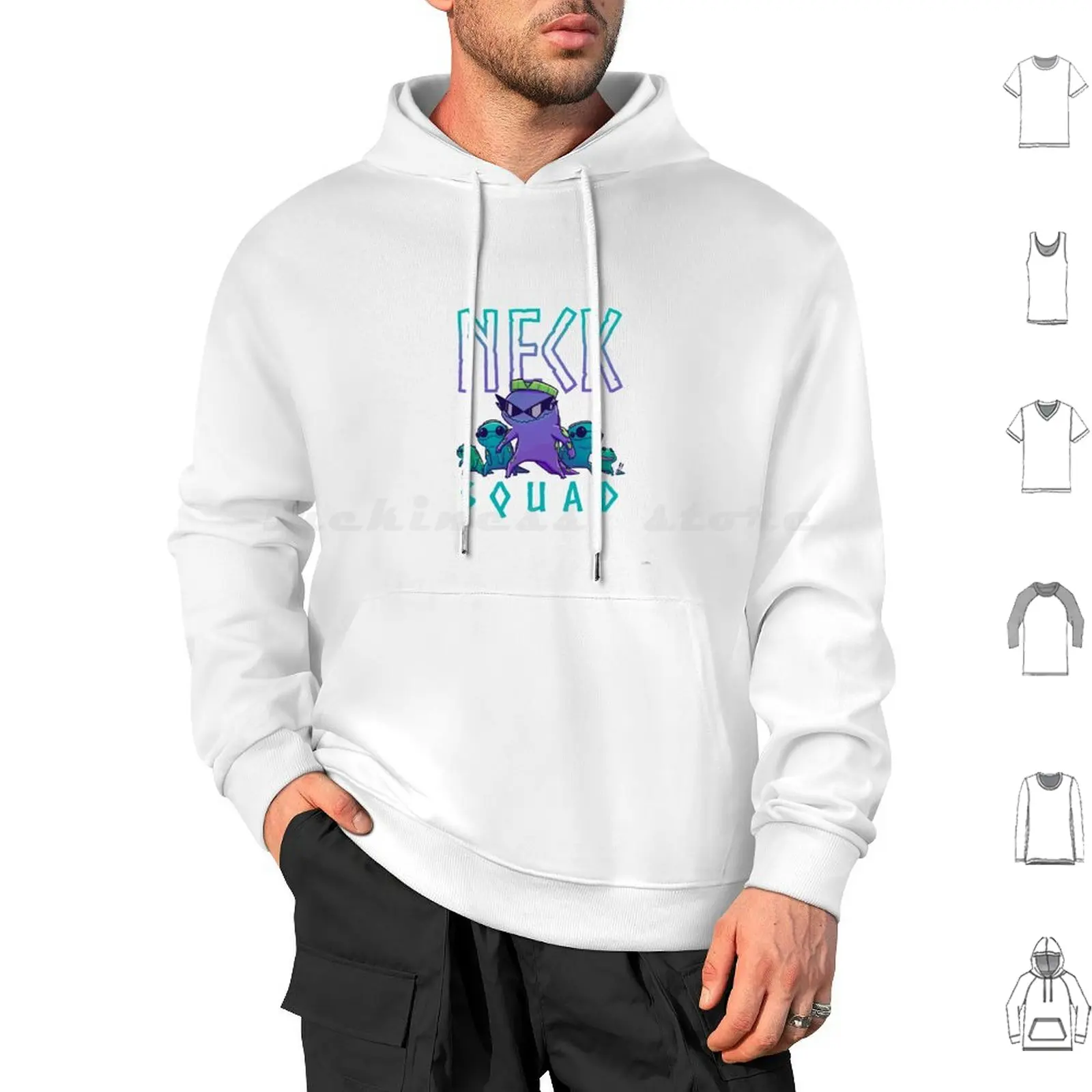 Neck Squad! Hoodies Long Sleeve Valheim Viking Game Gaming Fanart Odin