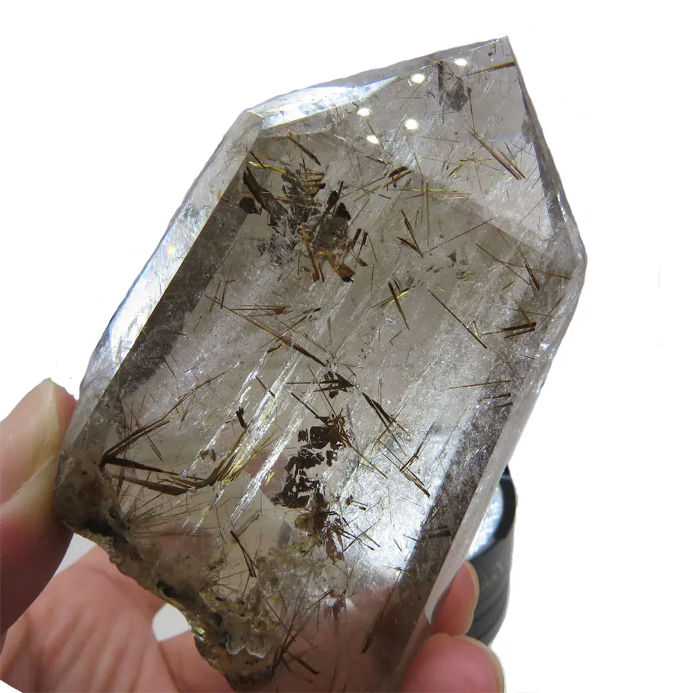 

138g New Natural Smoky Rutilated Rutile Quartz Crystal Wand Reiki Healing Fortune Power Stone Mineral Stone Specimen