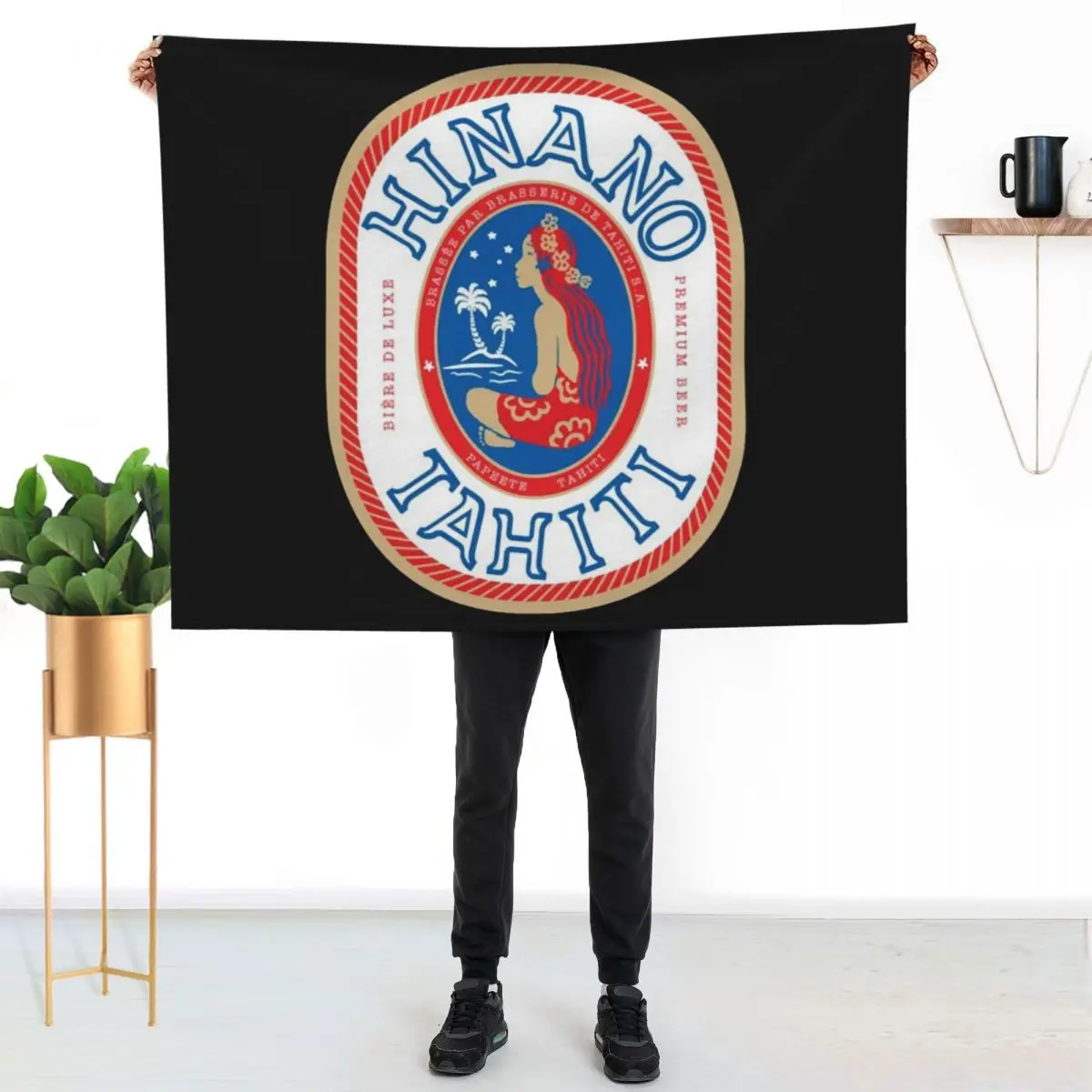 Hinano Tahiti Logo Essential Throw Blanket Fashion Sofas Cute Plaid Sofa Quilt Extra Large Throw For Sofa Thin anime Blankets
