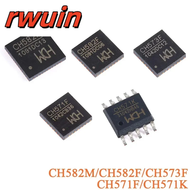 5Pcs CH582M QFN-48 CH582F CH573F CH571F QFN-28 CH571K ESSOP-10  32-bit MCU RISC Microcontroller Integrated BLE Wireless Chip