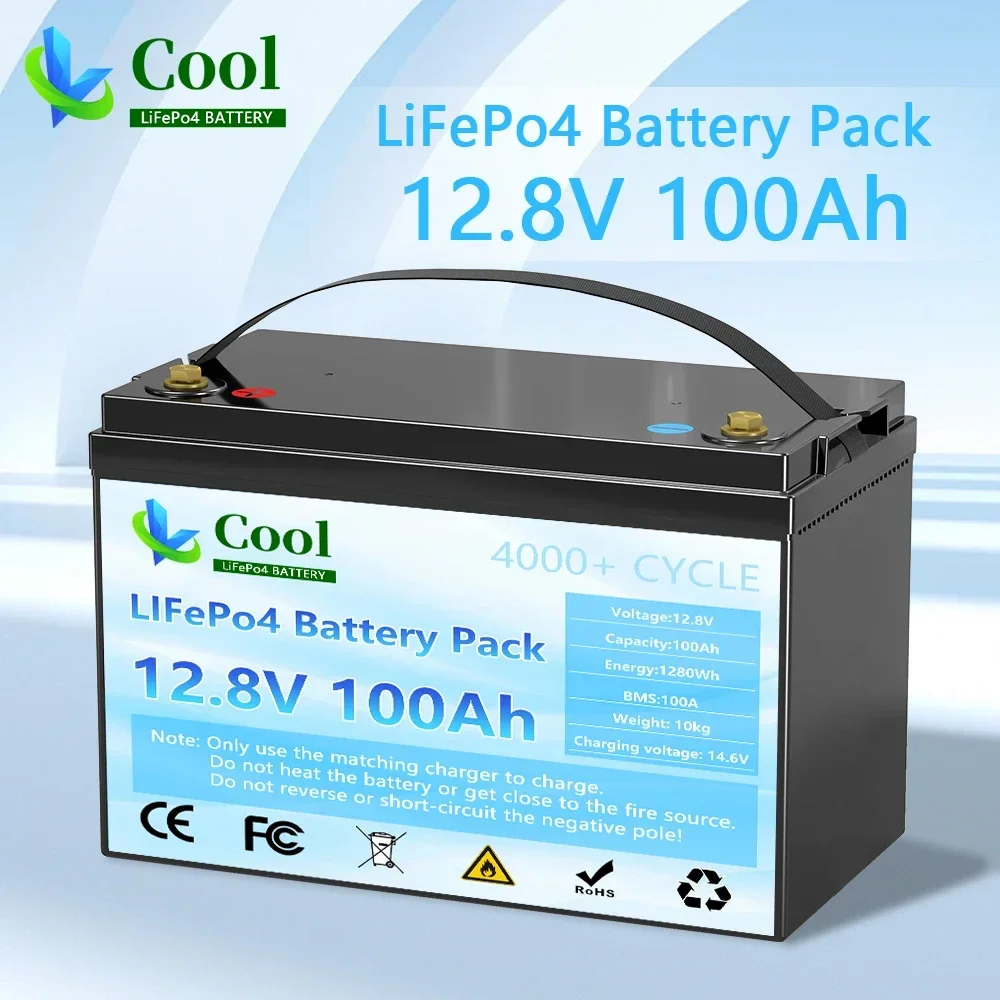 

12V 100Ah LiFePo4 Battery , Built-in 100A BMS Lithium Iron Phosphate Battery Cells For Outdoor Camping Golf Cart Solar Storage