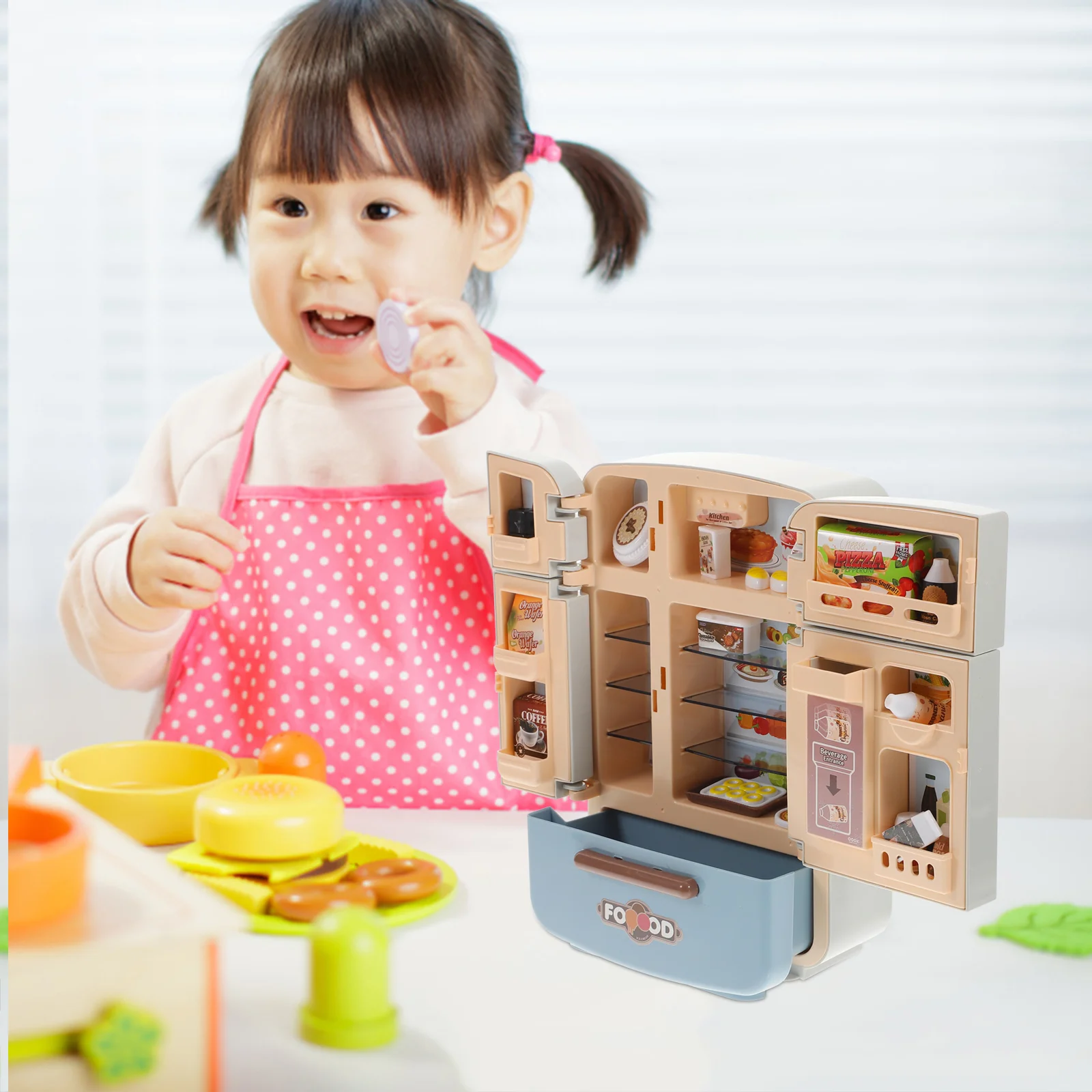 Kitchen Simulation Refrigerator Miniature Items Toy Accessories Foods Decoration Plastic Stuff Tiny House Child Toys