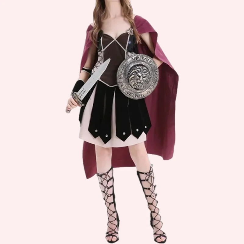 

Ancient Greek Warrior Costumes Spanish Gladiator Sexy Party Cosplay Halloween Women Fancy Dress Greek Xena Princess Costumes