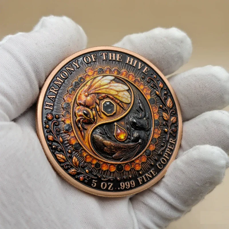 5oz .999 Fine Copper Round Magic Witch Snake Skull Moon Castle Potion Gothic Ornate Purple Fantasy Colorized Art Desk Gift