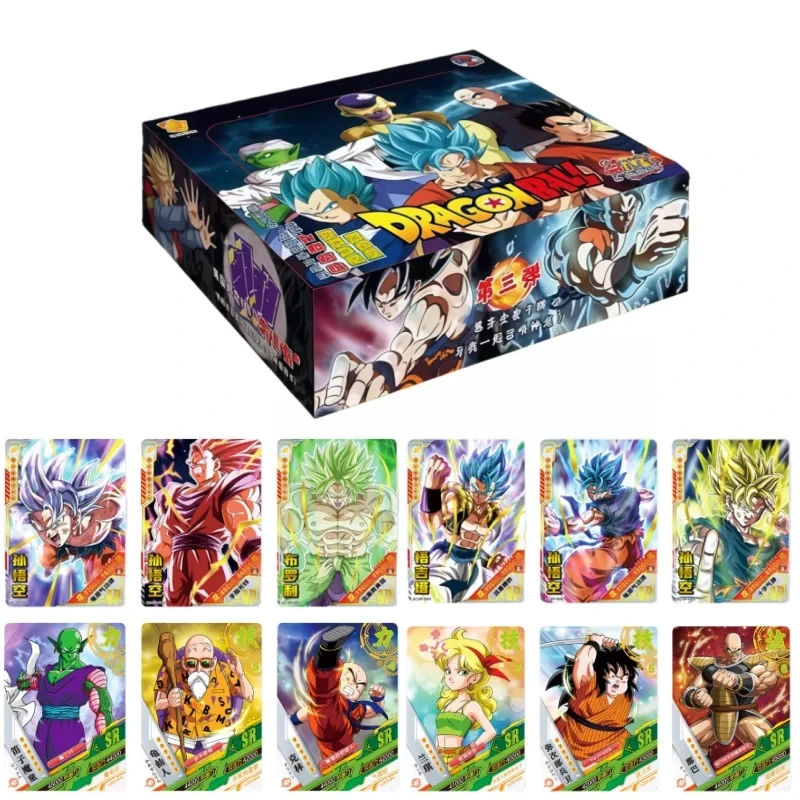 Tarjeta oficial genuina de la serie Dragon Ball, colección periférica de personajes de Anime, juguetes de tarjetas Flash, caja Original de regalo para niños
