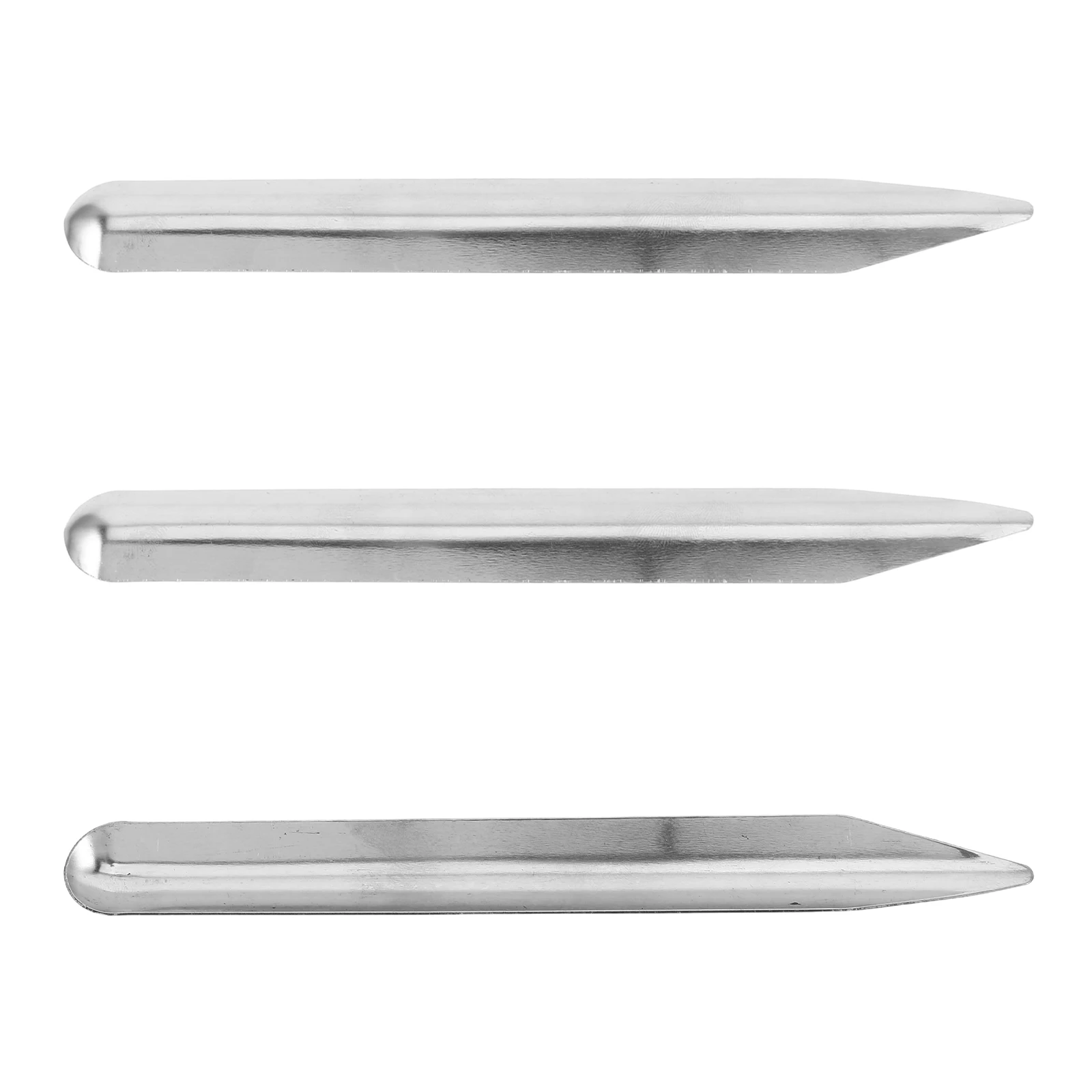 

3 Pcs Stainless Steel Jewelry Shovel Lab Curved Scoop Mixing Tool Scraper Powder Dual-end Spatula Metal