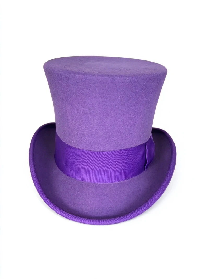 LIHUA Women Party Fashion Wool Tophats Men's Flat Top Hats 100% Wool Derby Hat Felt 18cm/7inch  Bowler Hat Magic Hat