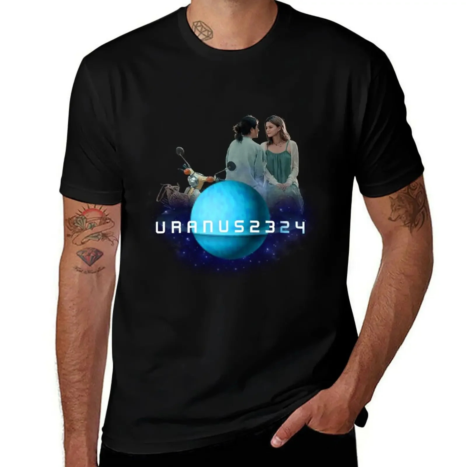 Uranus 2324 sticker T-Shirt customs design your own plus size clothes summer tops heavyweights compression shirt men