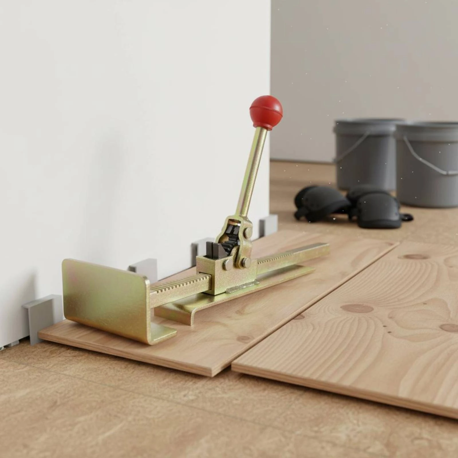 Flooring Installation Clamp Tool Gold-Toned Finish Ratcheting Floor Clamp Floor Board Puller Heavy Duty Rust Resistant Metal