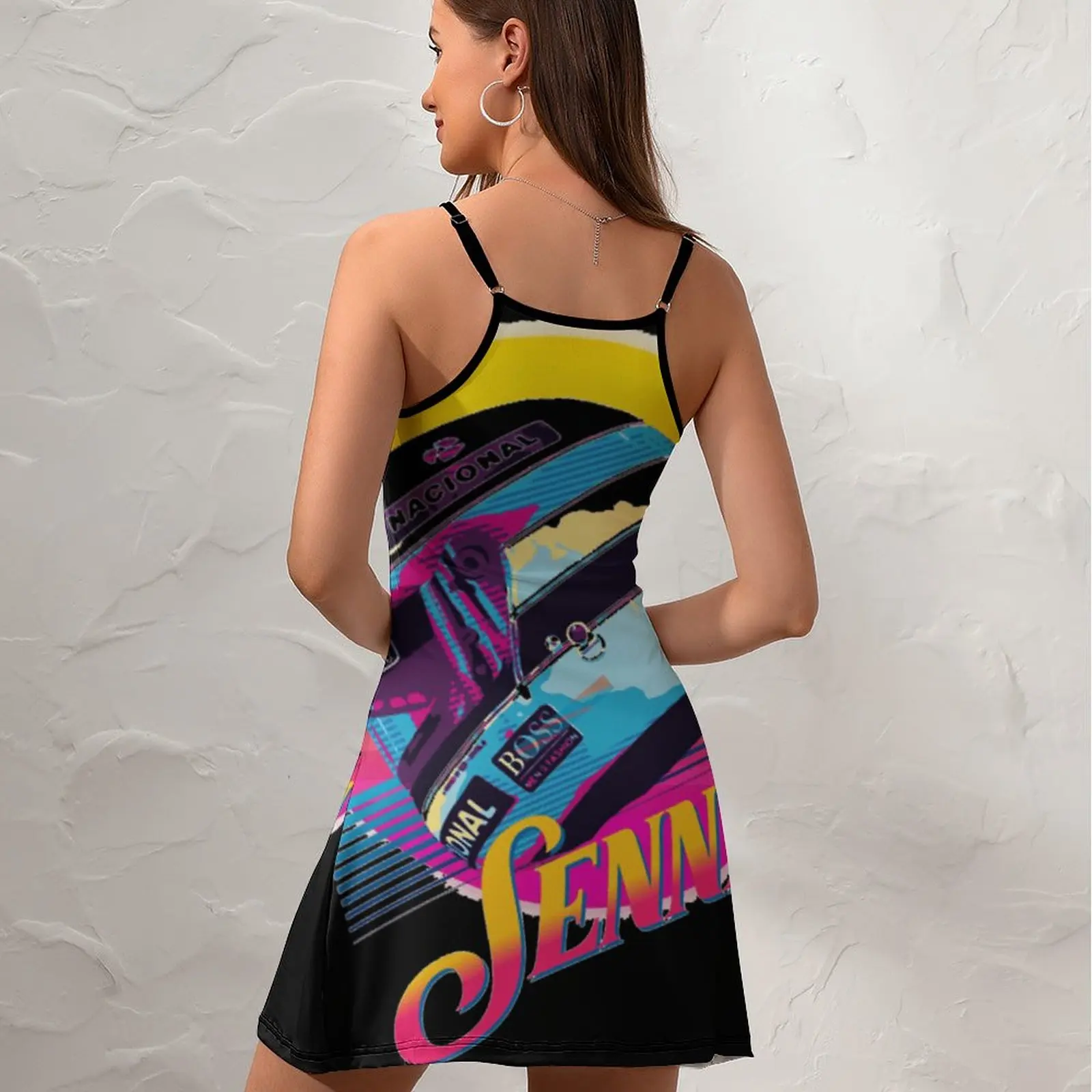 Ayrton Senna F1 Race Raer 6 Novelty Exotic  Woman's Dress  Women's Sling Dress Humor  Vacations Dresses