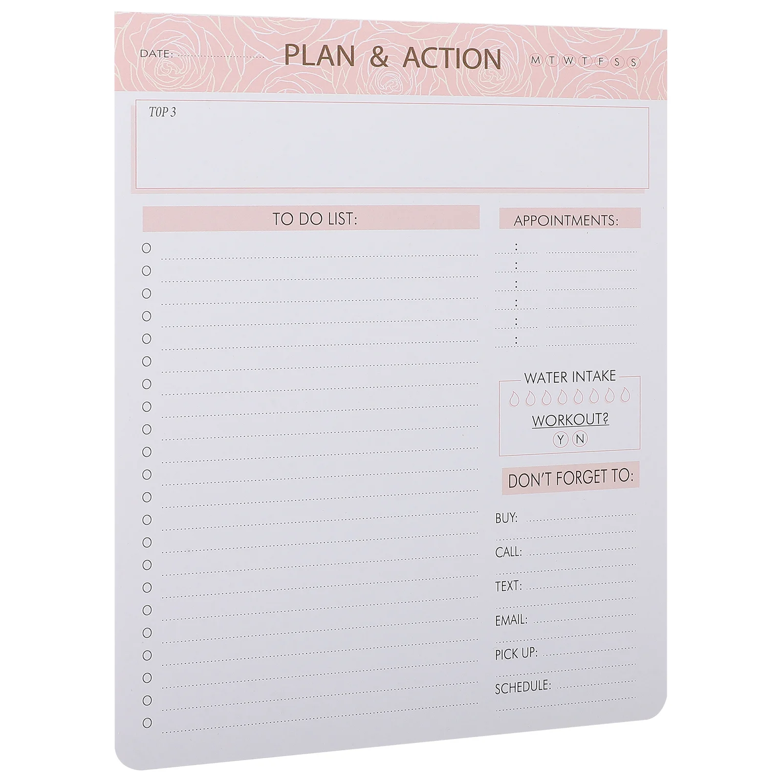 สมุดวางแผนการกินแบบฉีกได้ แผ่นบันทึกงานประจำวัน สำหรับงาน โรงเรียน ตารางเวลา สมุดบันทึกแบบพกพา