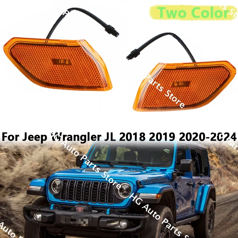 

For Jeep Wrangler JL 2018 2019 2020-2024 1Pair Led Front Turn Signal Light Side Marker Light Led Front Fender Lamp 68302119AB
