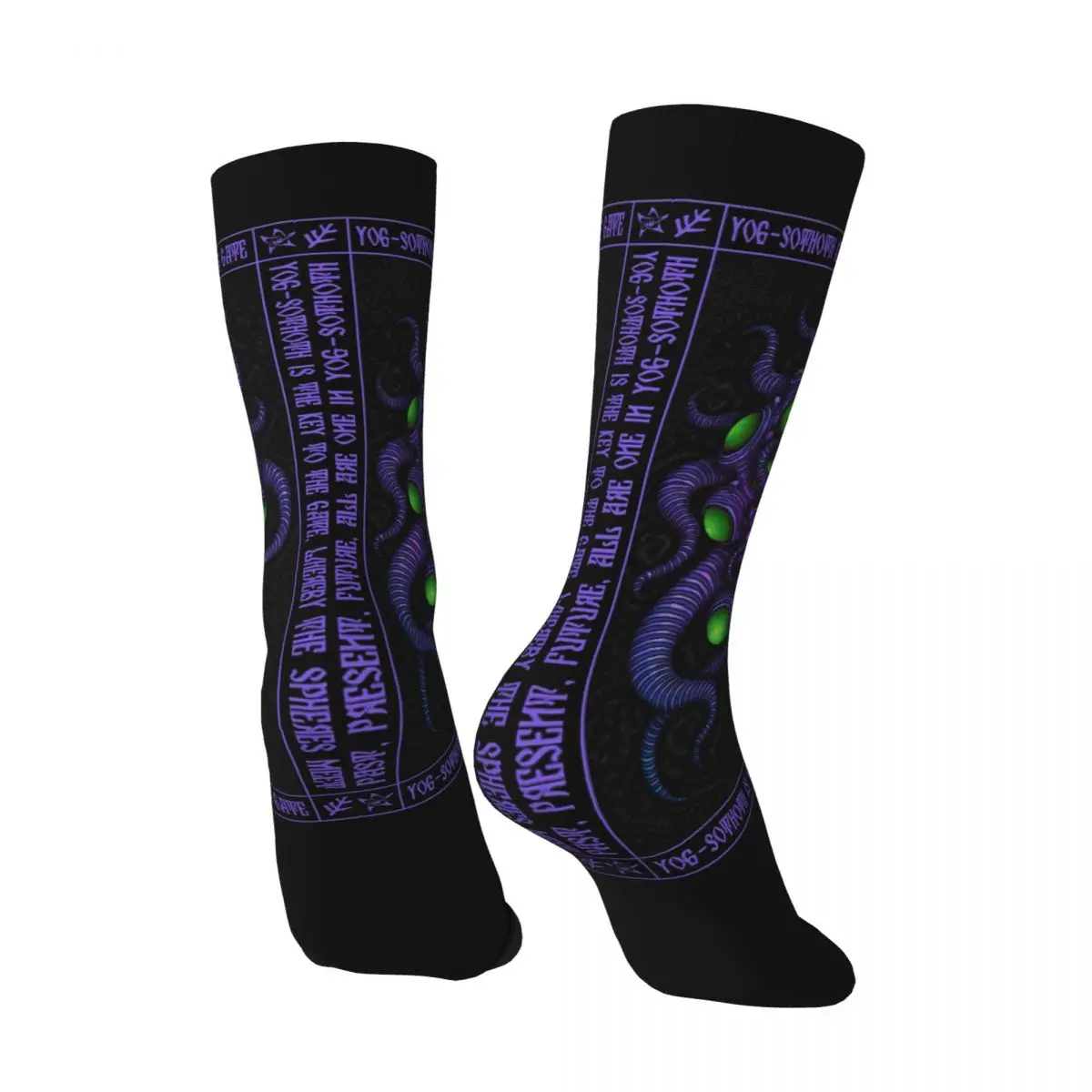 Sock for Men Yog-Sothoth Icon Harajuku Cthulhu Mythology Billions of Brilliant Spheres Seamless Pattern Boys Crew Sock