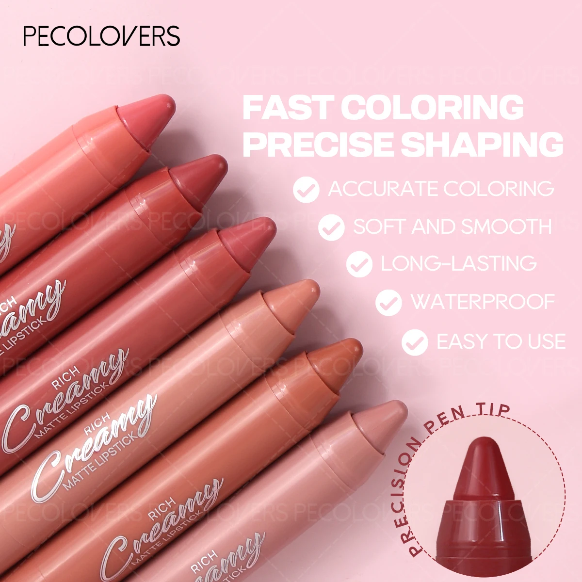 1 lápiz delineador de labios de terciopelo mate, resistente al agua, de larga duración, no pegajoso, lápiz labial de colores para todos los tipos, regalos perfectos para festivales