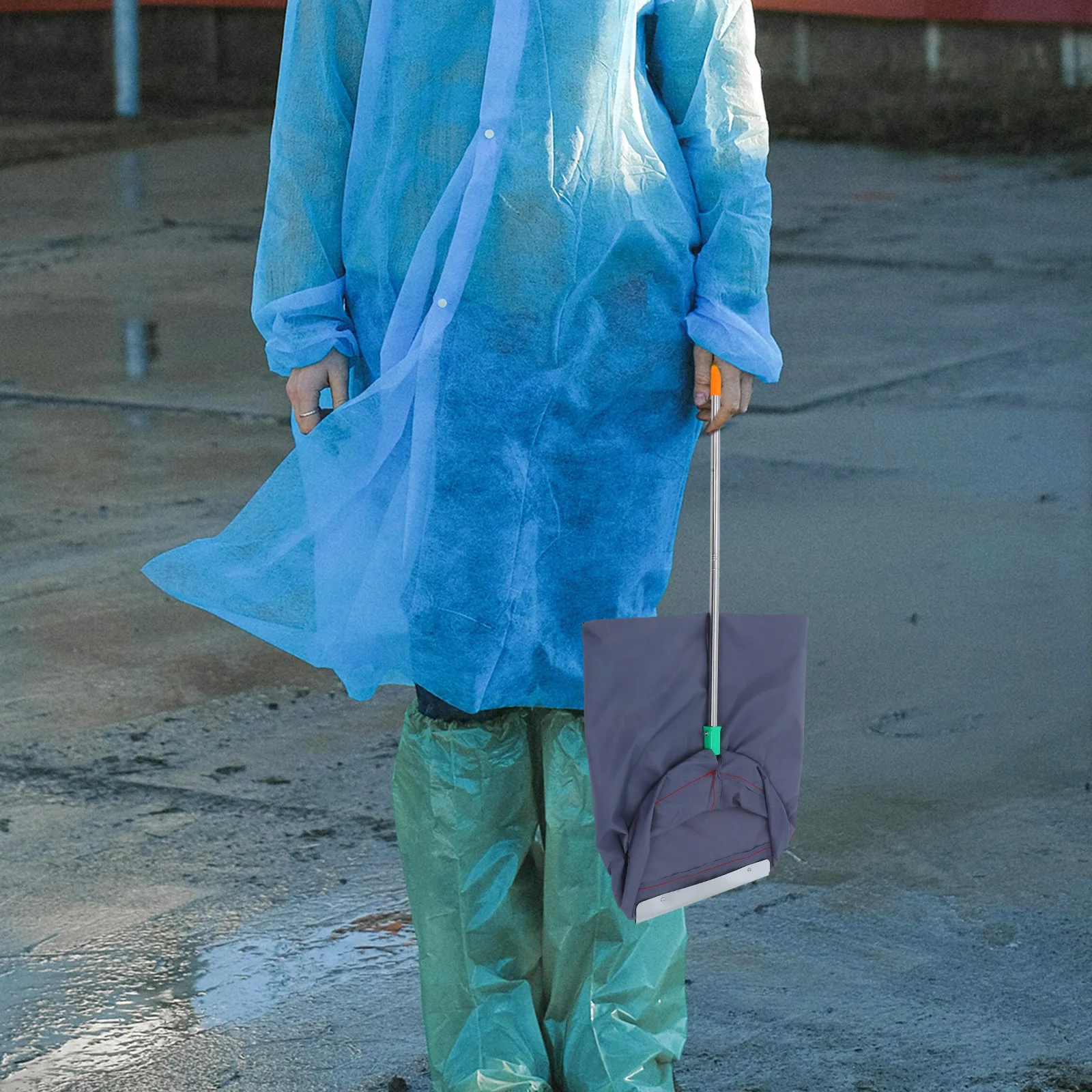 

Dustpan-Type Garden Bag Large Yard Leaf Bags Heavy Duty Leaf Containers Dark Grey Trash Grabber Collector Yard Lawn