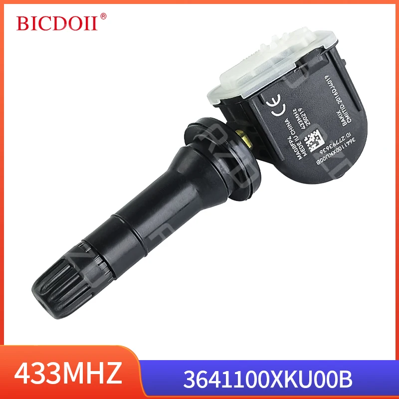 مجموعة من 1/2/4 قطعة 3641100XKU00B مستشعر مراقبة ضغط إطارات السيارة الأسود مناسب للجدار العظيم وينجل C30 5 6 7EV 2018-2020 433MHZ TPMS #5