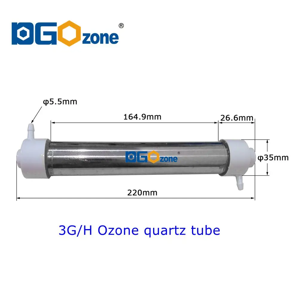 3g Ozone Quartz Tube Ozoni Parts Air and Water Cooling KH-QT3G