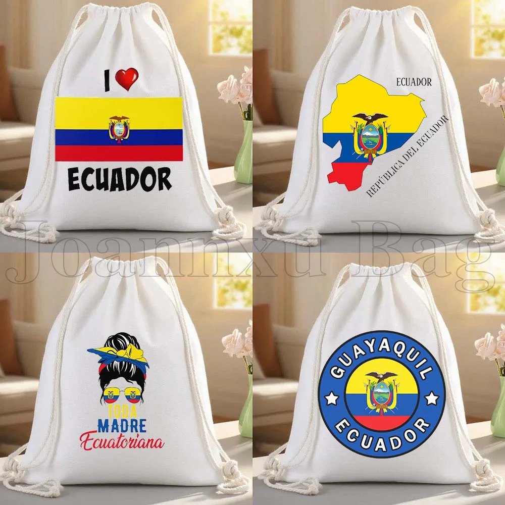 

Quito Patriotic Ecuador Flag Map Gifts Ecuadorian Canvas Drawstring Bags Soccer Backpack Gym Sackpack Workout Sports String Bag