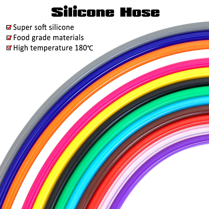 13 Color ID12mmxOD16mm Non-toxicity Silicone Tube Flexible Rubber Hose Food Grade Soft Drink Pipe Red,Yellow,Blue,Green